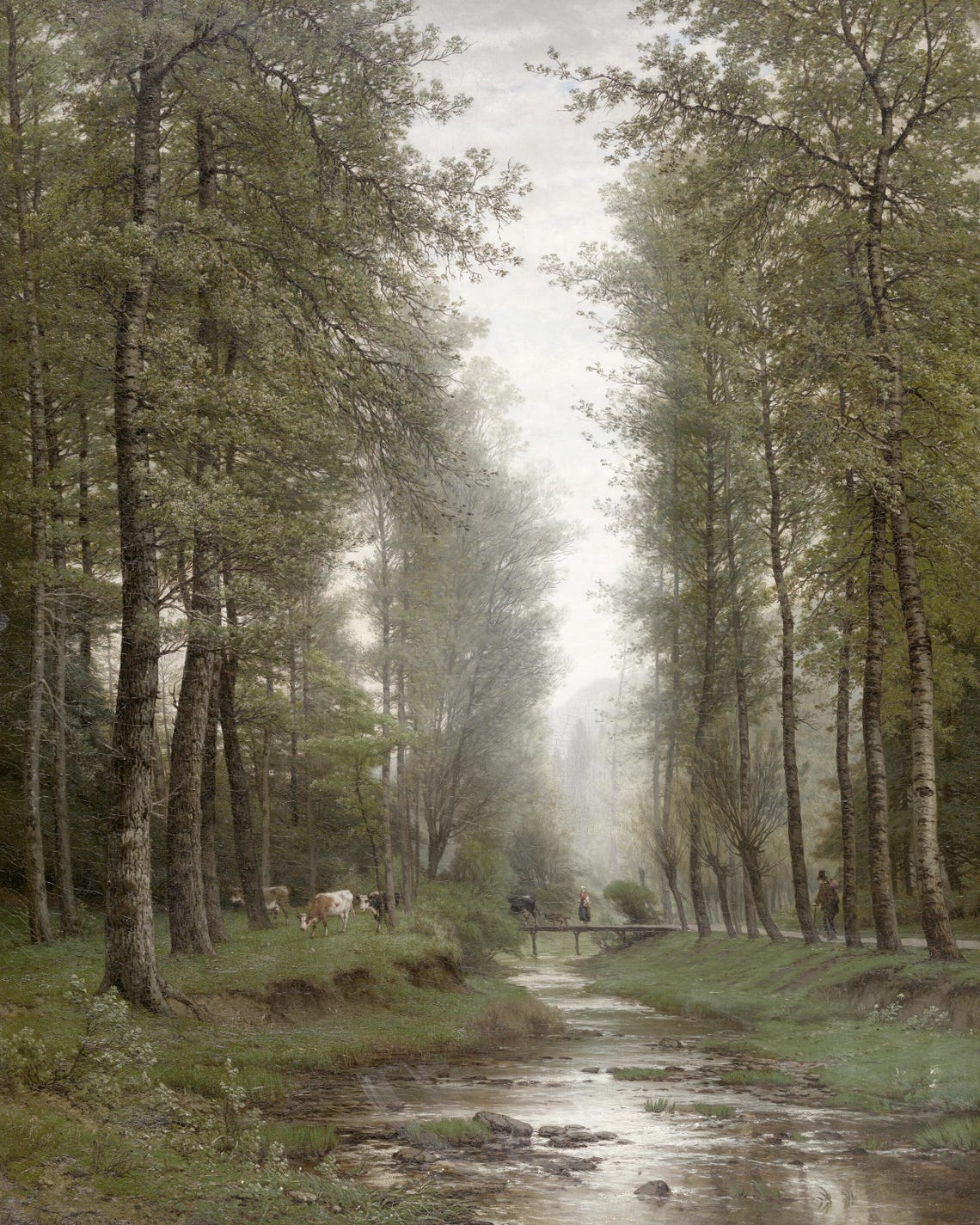 Woodsy Decor Landscape Wall Art Nature Scene With Flowing Water Rustic Forest Decor For Home - Image 3