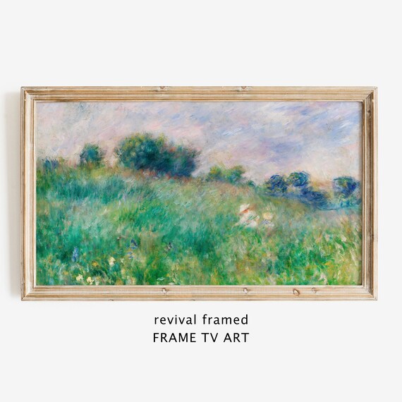 Frame Tv Art Spring Landscape Renoir Art Vintage Oil Painting Summer Flowers Tv Art Neutral Frame Tv Large Art