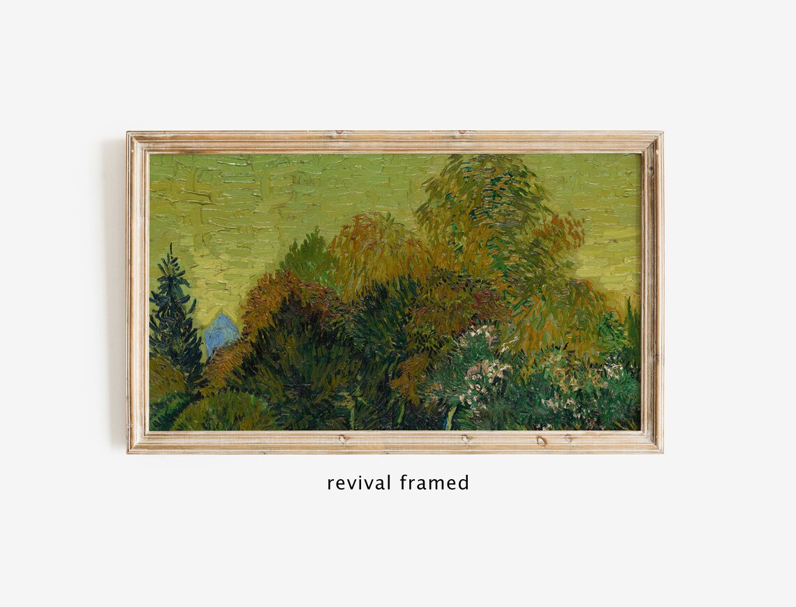 Van Gogh Green Garden Impasto Trees Post-Impressionist Oil Painting Poster