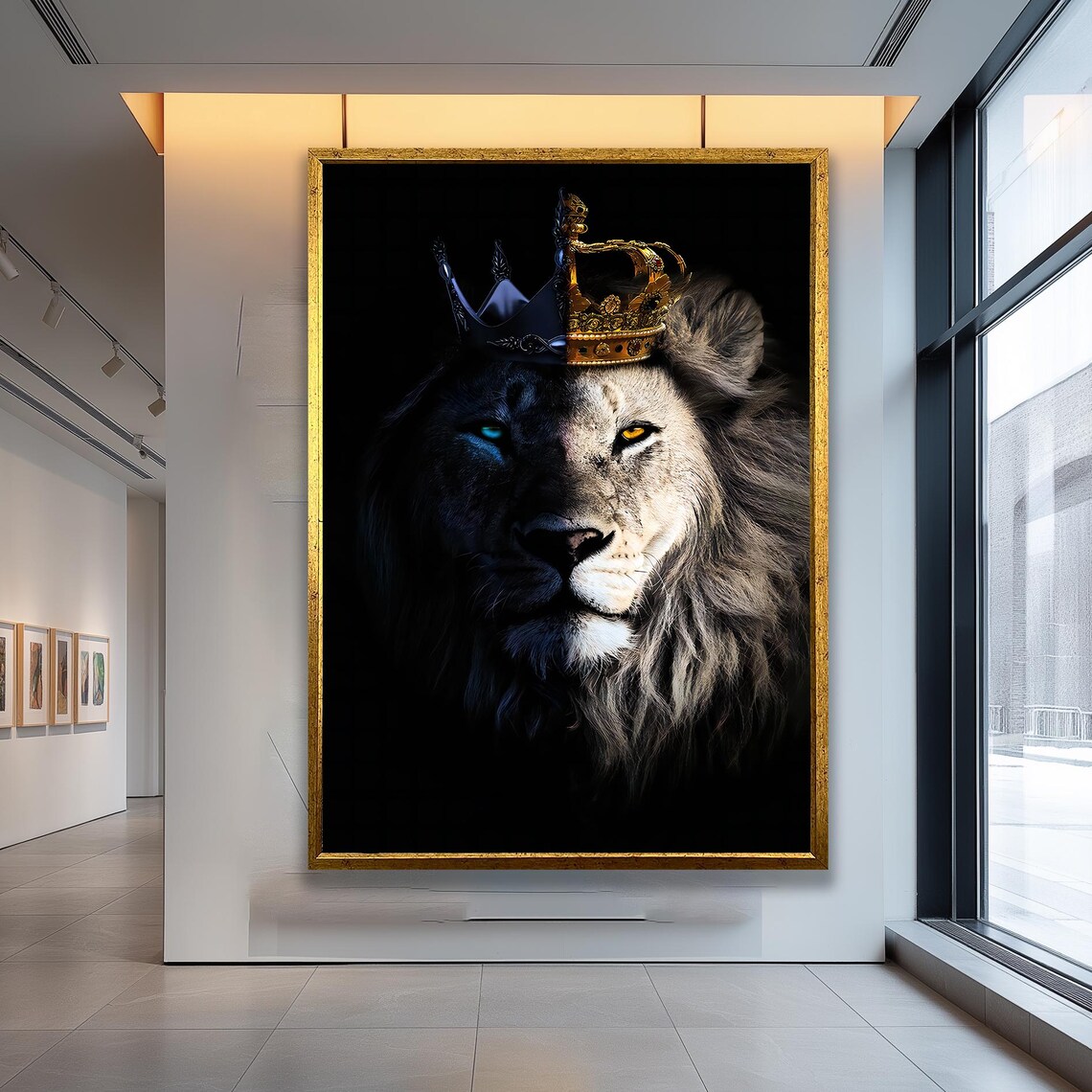 Dual Eye Color Lion Art Print, Mystical King