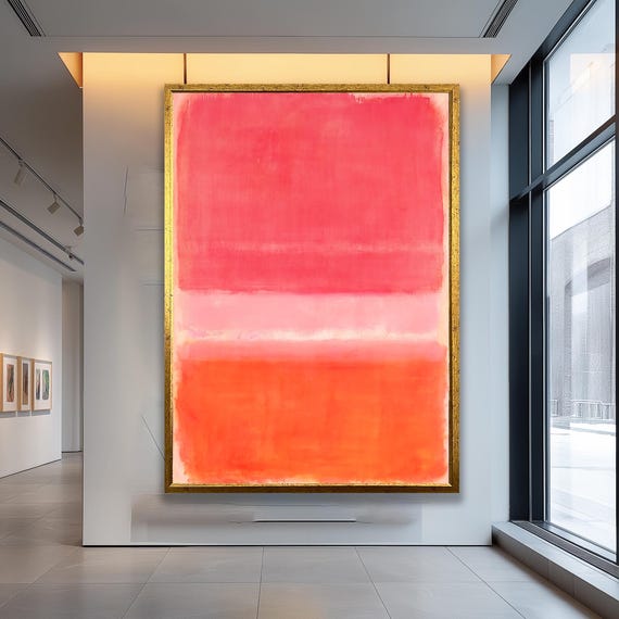 Mark Rothko Orange Pink Canvas Unframed Abstract Wall Art Print For Home