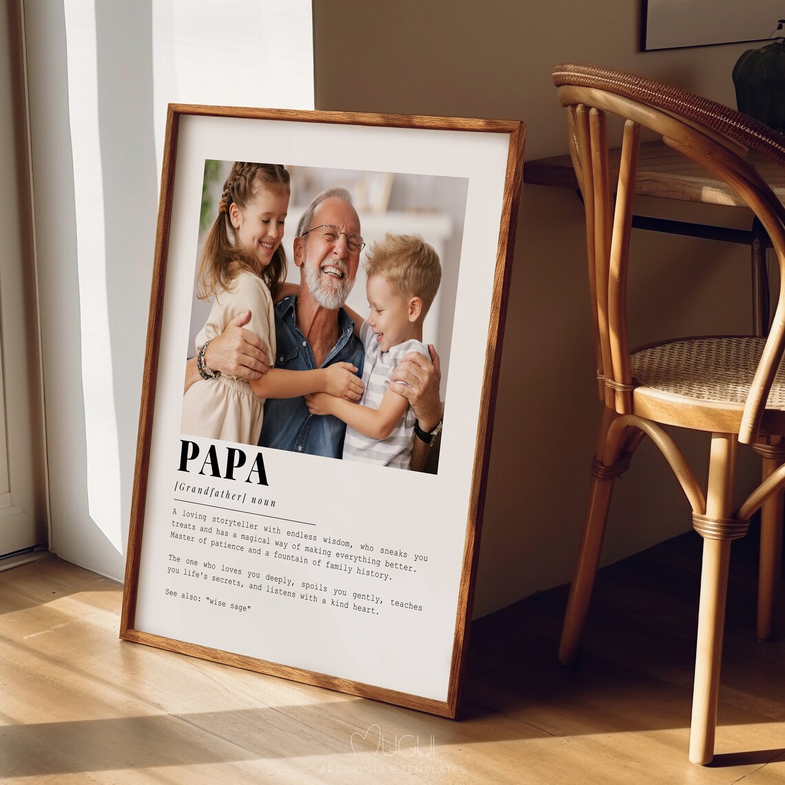 Papa Definition Customizable Grandfather Gift, Art Print - Image 3