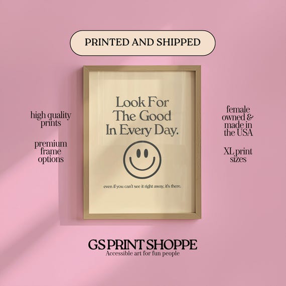 Look For The Good Vertical Beige Art Print