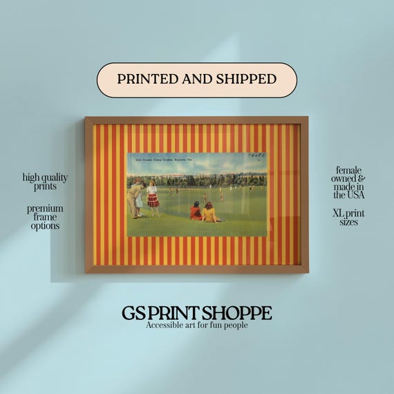 Augusta Golf Course Vintage Horizontal Red Art Print