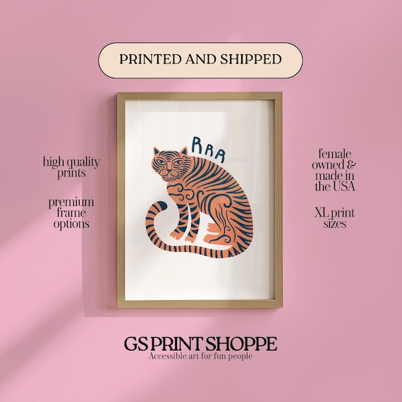 Tiger Rrr Vertical White Art Print