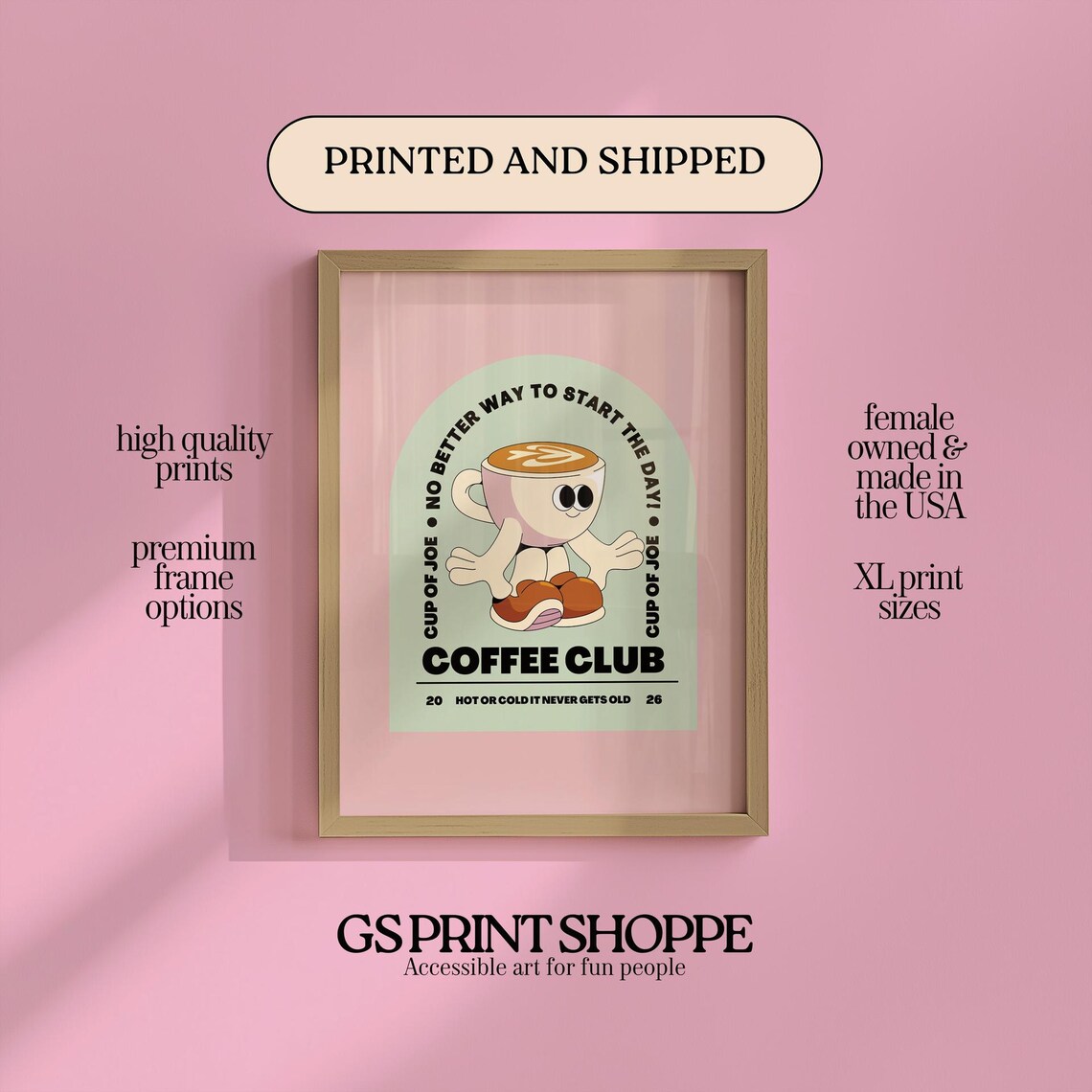 Coffee Club Retro Badge No Better Way To Start The Day Poster