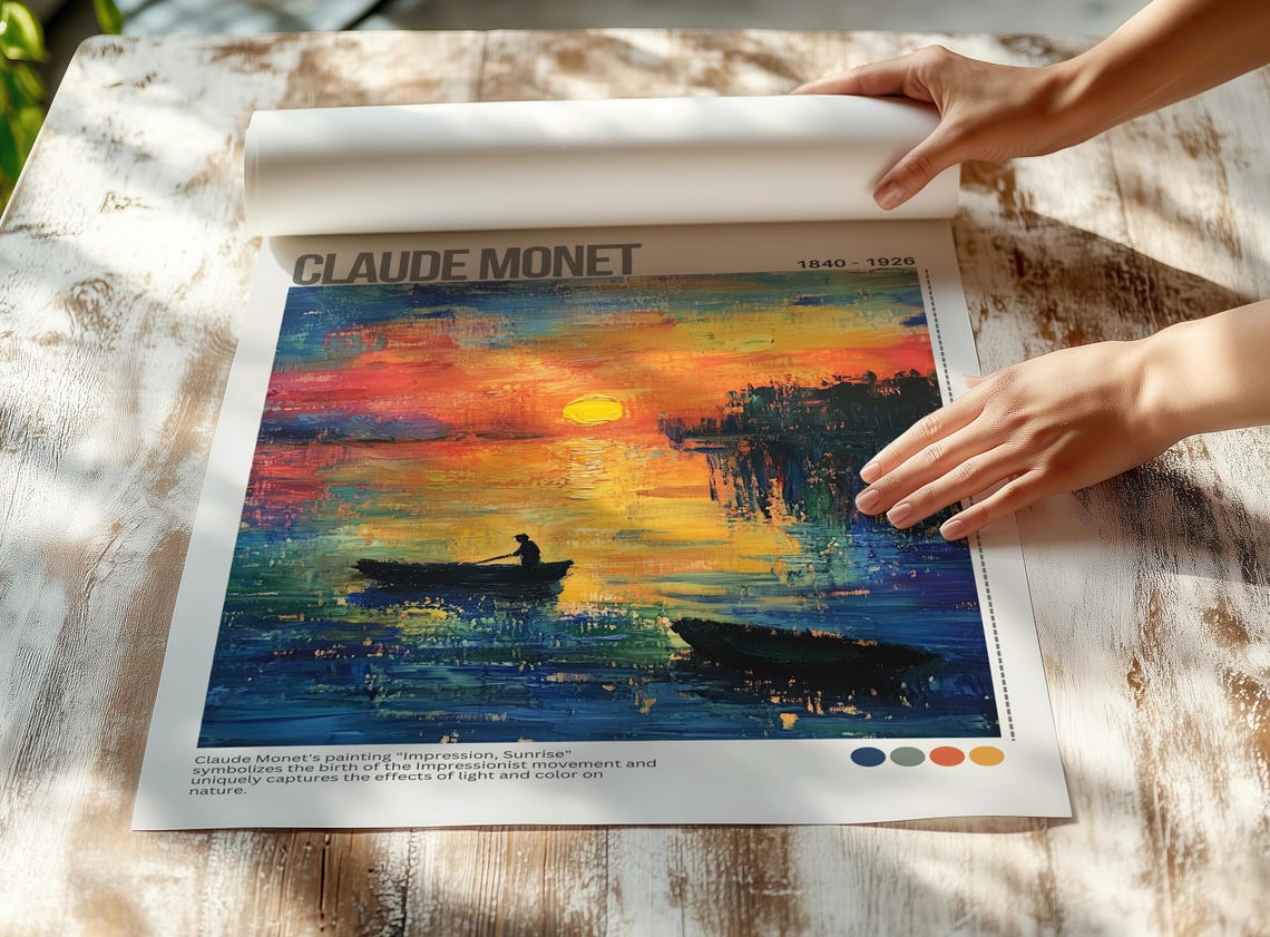 Claude Monet Impression Sunrise Sea Impressionist Art Poster - Image 7