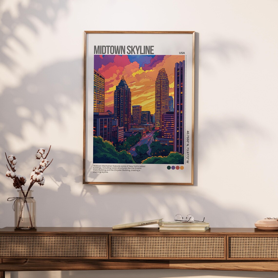 Midtown Manhattan Skyline Sunset New York City Travel Poster - Image 7