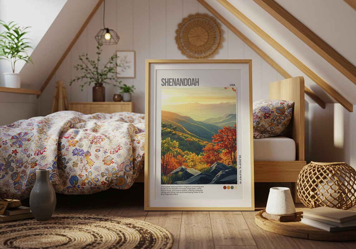Shenandoah Virginia Autumn Foliage National Park Travel Poster - Image 3