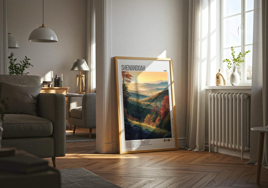 Shenandoah Virginia Sunset Valley Mist National Park Travel Poster - Image 7