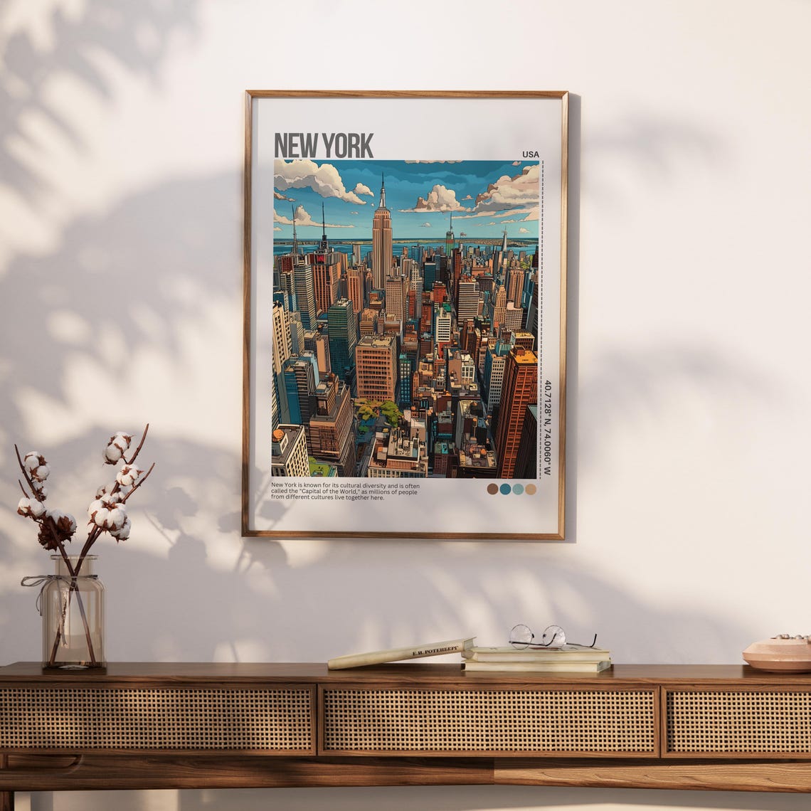 New York City Manhattan Skyline Empire State Building Travel Poster - Image 5