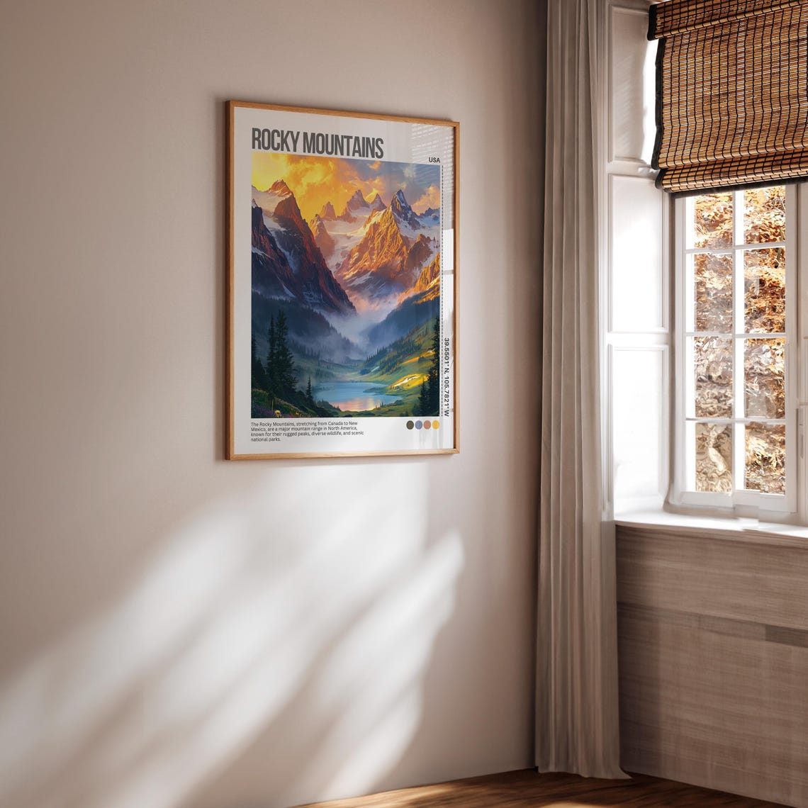 Rocky Mountains Sunset Alpine Lake USA Mountain Travel Poster - Image 5