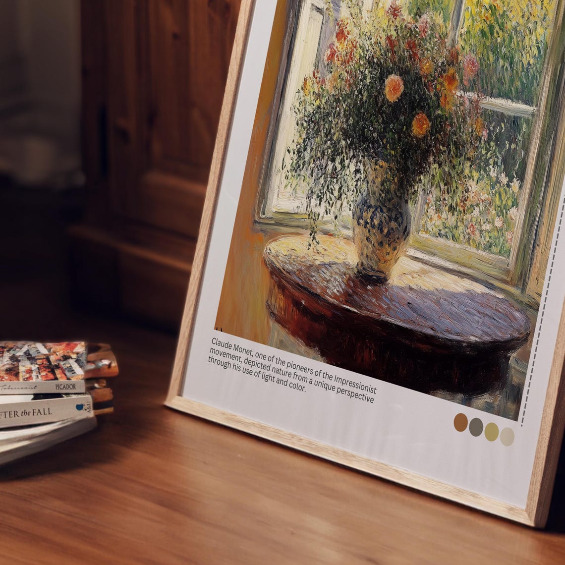 Claude Monet Flower Vase by Window Impressionist Floral Art Poster - Image 6