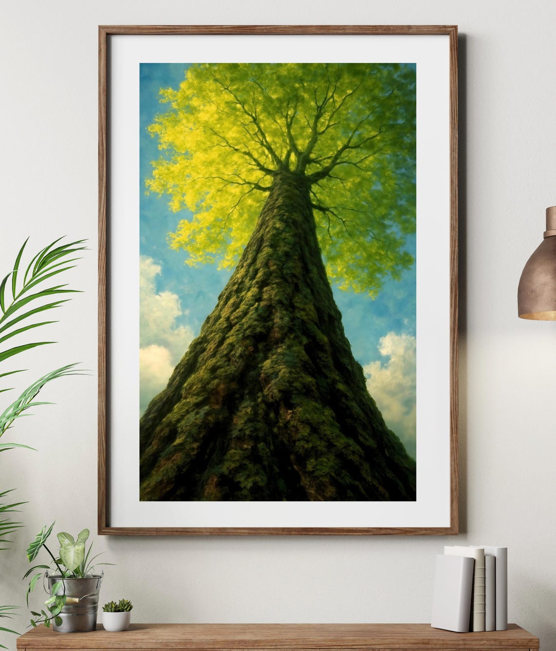 Majestic Tree from Below Sunlit Canopy Nature Landscape Art Print