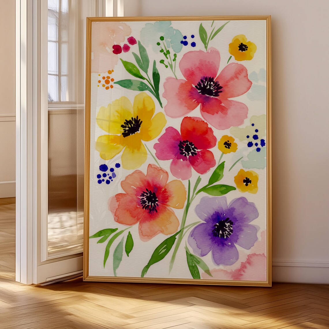Bright Abstract Flower Spring Poster Print