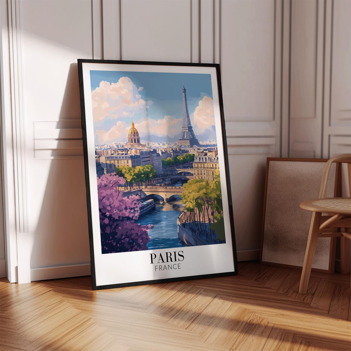 Paris Eiffel Tower Seine Les Invalides Spring Blossom Travel Poster - Image 4