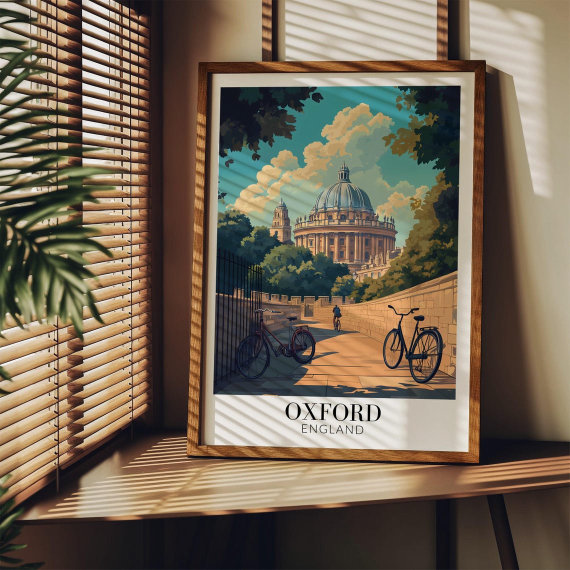 Oxford England Radcliffe Camera Bicycles Stone Bridge Poster - Image 3