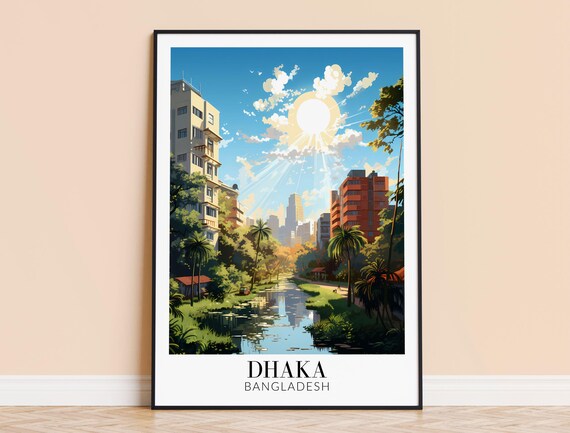 Dhaka Print Bangladesh Travel Wall Art City Poster Framed Or Unframed Home Decor Wedding And Housewarming Gift Personalised