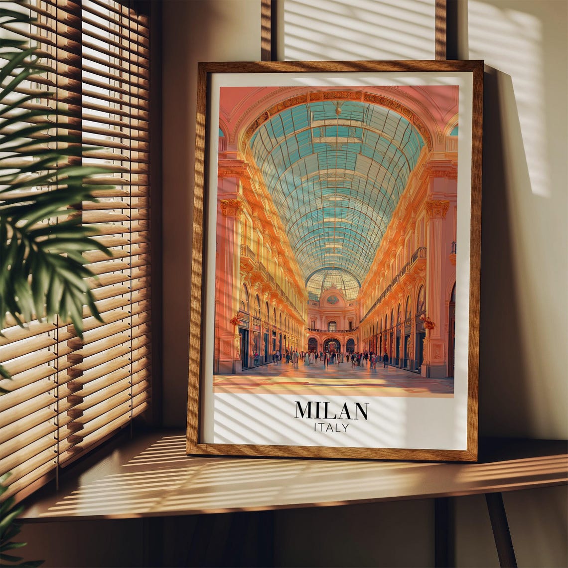 Milan Galleria Vittorio Emanuele II Warm Vaulted Interior Poster - Image 4
