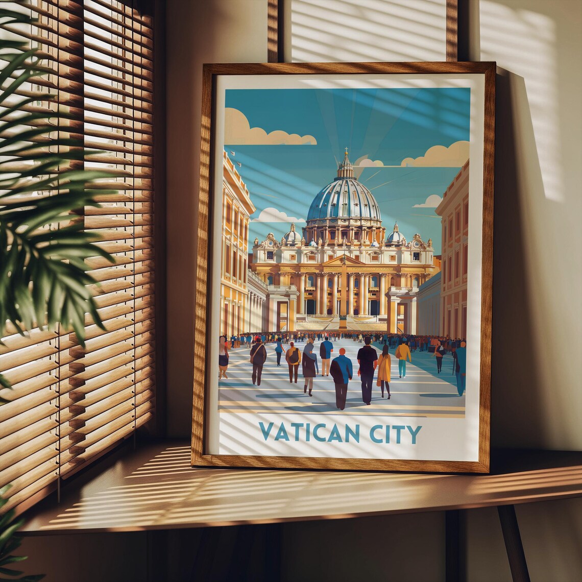Vatican City St Peters Basilica Rome Italy Square Crowds Poster - Image 2