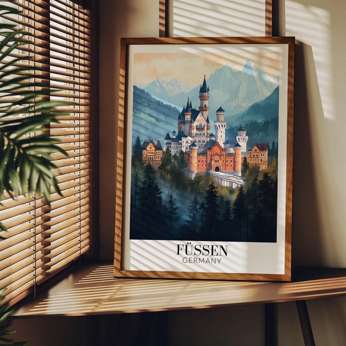 Füssen Germany Fairytale Castle in the Alps Vintage Travel Poster - Image 4