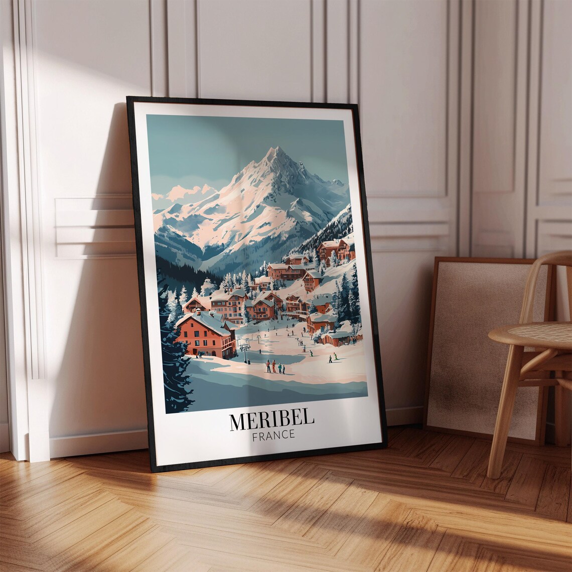 Meribel France Alpine Village Beneath Snowy Peaks Travel Poster - Image 4