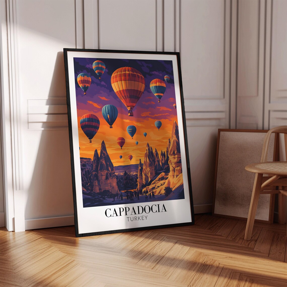 Cappadocia Turkey Sunset Sky Full of Hot Air Balloons Poster - Image 4