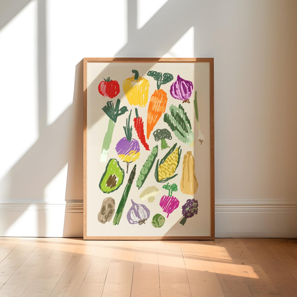 Vegetables Abstract Art Print, Kitchen Wall Decor