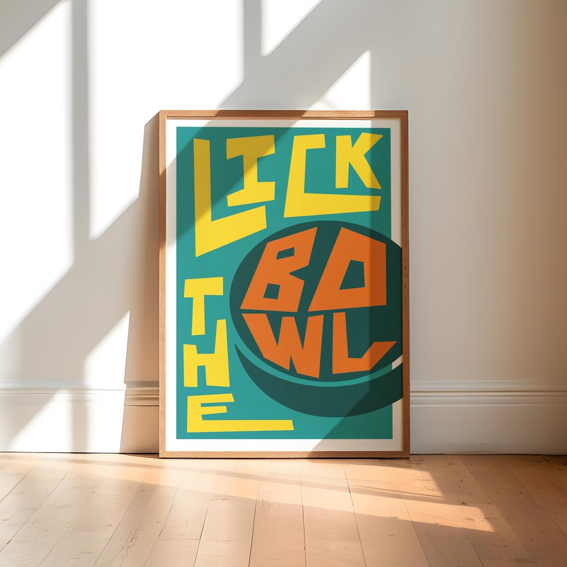 Lick The Bowl Kitchen Wall, Graphic Art Print