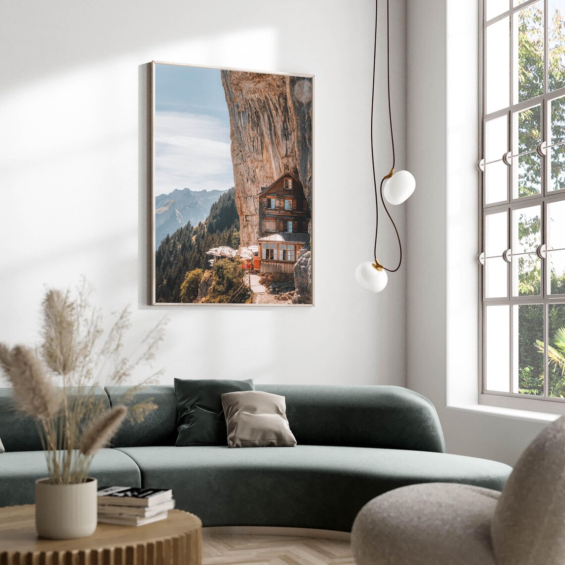 Aescher Guesthouse Clinging To Cliff Face Appenzell Switzerland Poster - Image 2