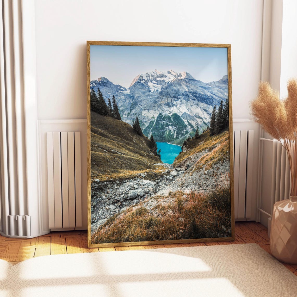 Turquoise Alpine Lake in Valley With Pines Mountain View Poster - Image 4