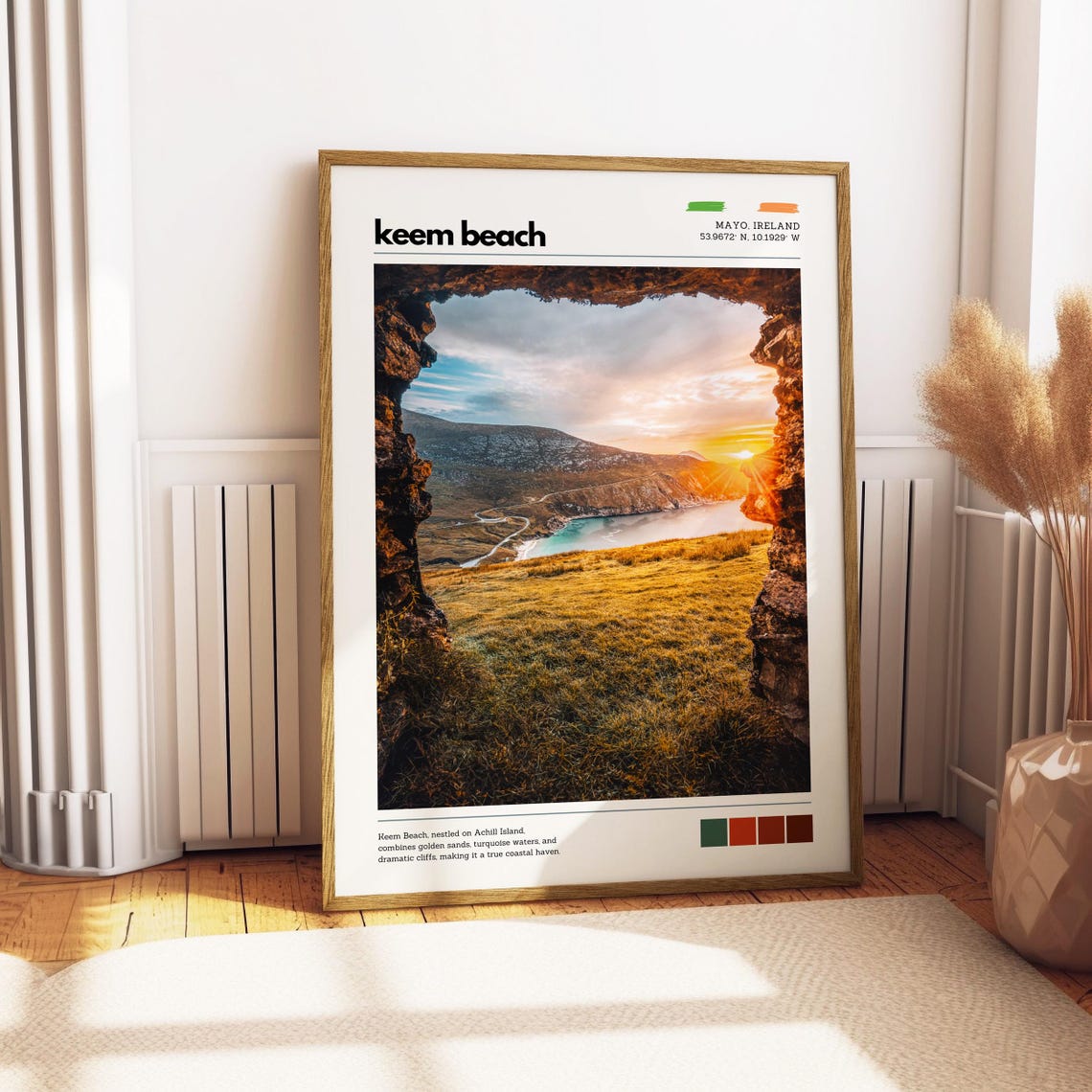 Keem Beach Mayo Ireland Sunset Cliffside Coastal Travel Poster - Image 4