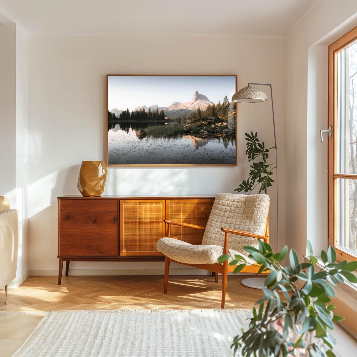Lago di Federa Dolomites Alpine Cabin Mirror Lake Italy Poster - Image 5