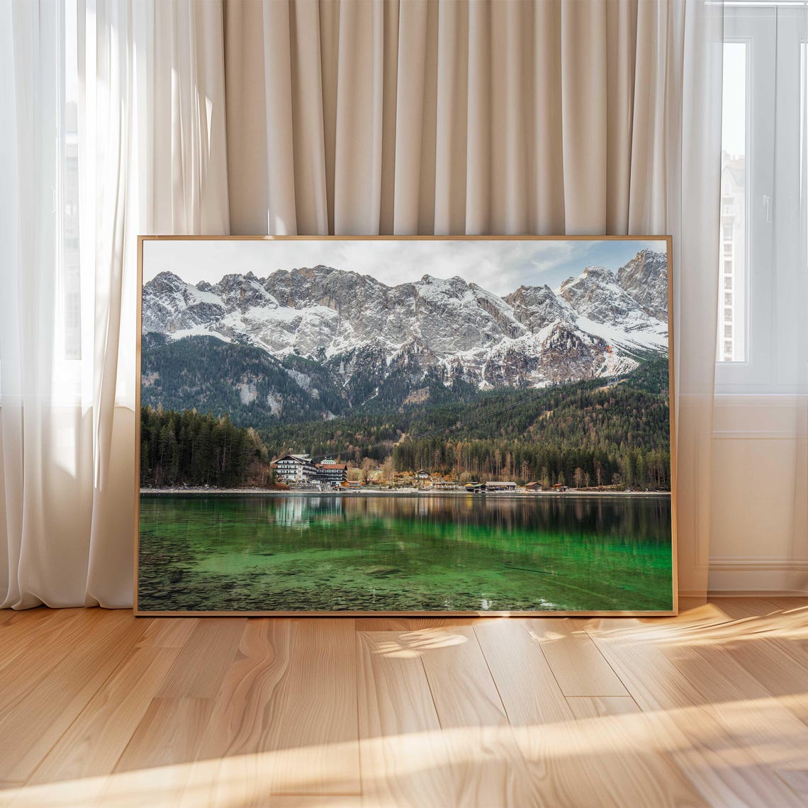 Eibsee Bavarian Alps Emerald Lake Snowy Peaks Germany Scenery Poster - Image 3