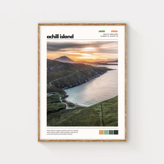 Achill Island Wall Art Ireland Coastal Print Wild Atlantic Way Sunset Mayo Landscape Poster Irish Nature Photography Decor Gift Idea