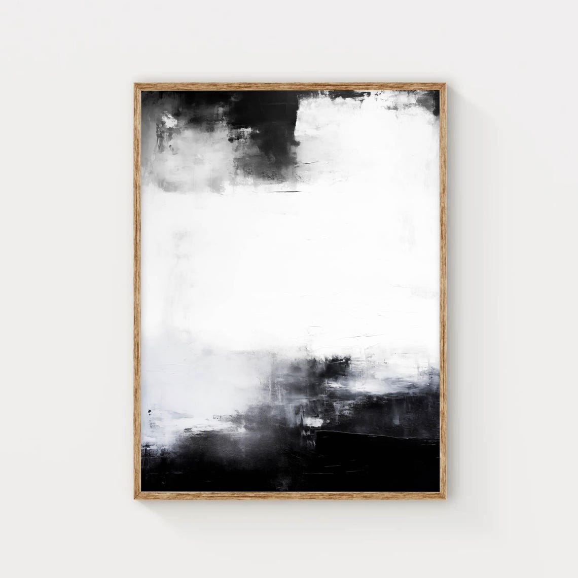 Black and White Smoky Ink Abstract Minimalist Modern Art Poster