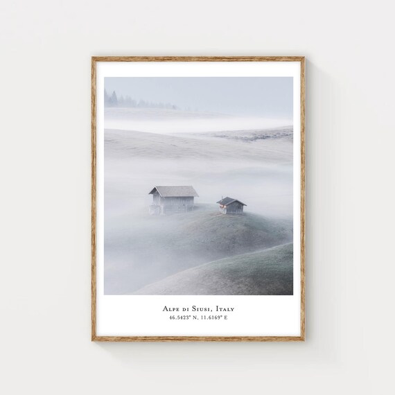 Alpe Di Siusi The Dolomites Italian Alps Italy Mountain Hut Photography Wall Art Print Gift For Best Friend Present Idea