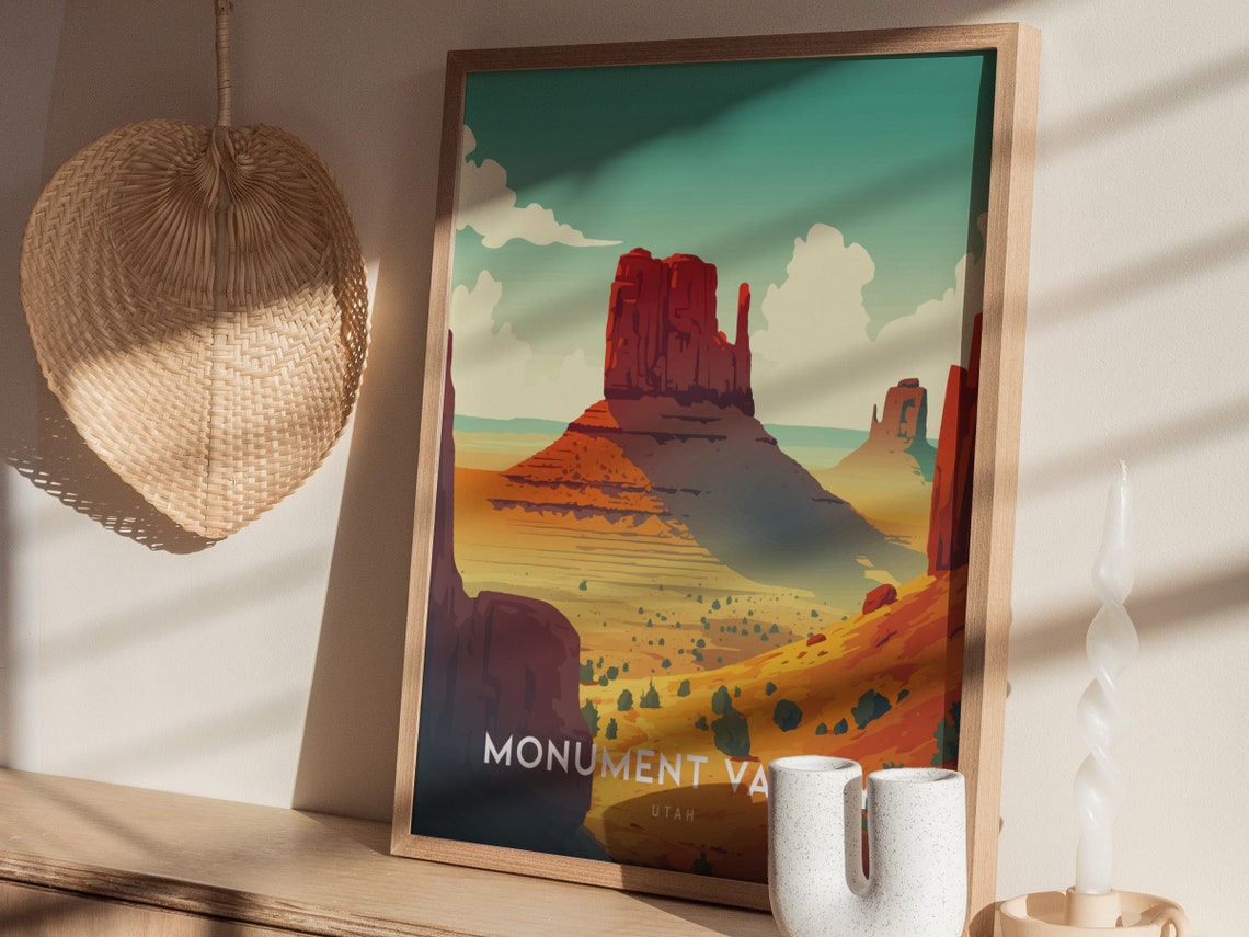 Monument Valley Utah Desert Buttes Sunset Vintage Travel Poster - Image 3