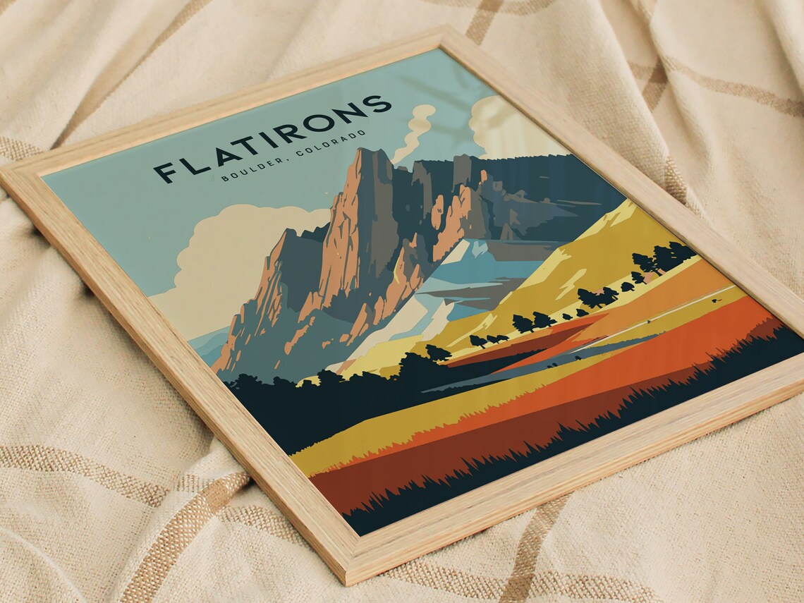 Flatirons Boulder Colorado Travel Poster, Mountain View - Image 3