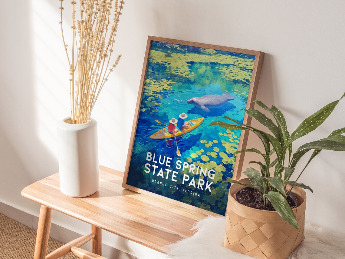 Blue Spring State Park Florida Travel Poster Print - Image 3