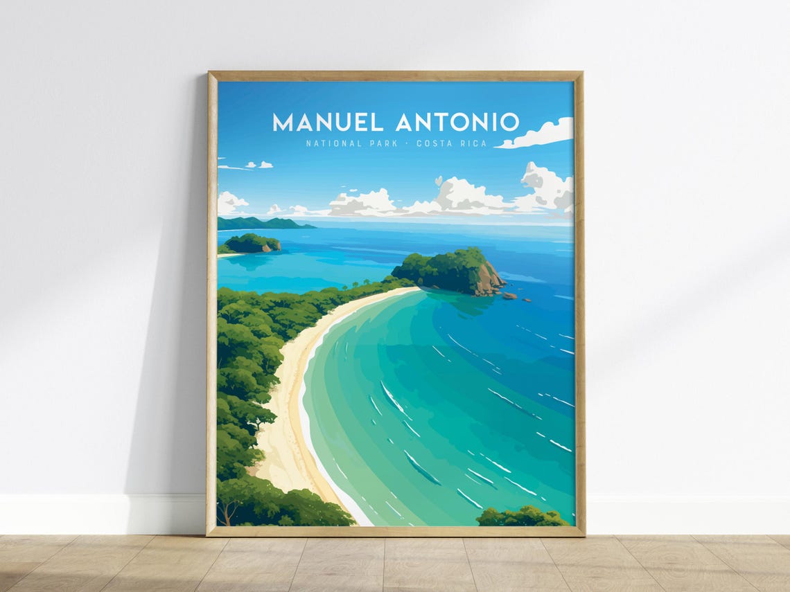 Manuel Antonio National Park Costa Rica Beach Cove Travel Poster