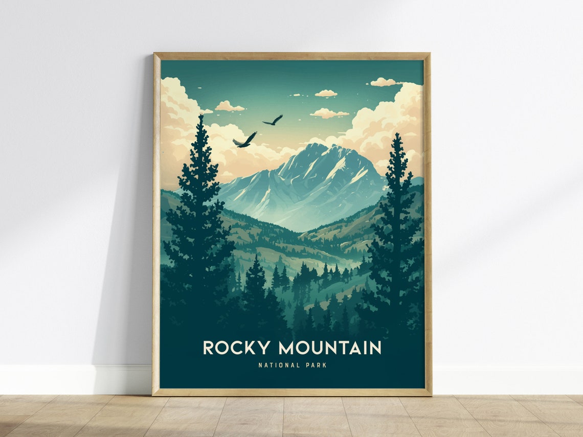 Rocky Mountain National Park Tall Pines and Rugged Peak Poster