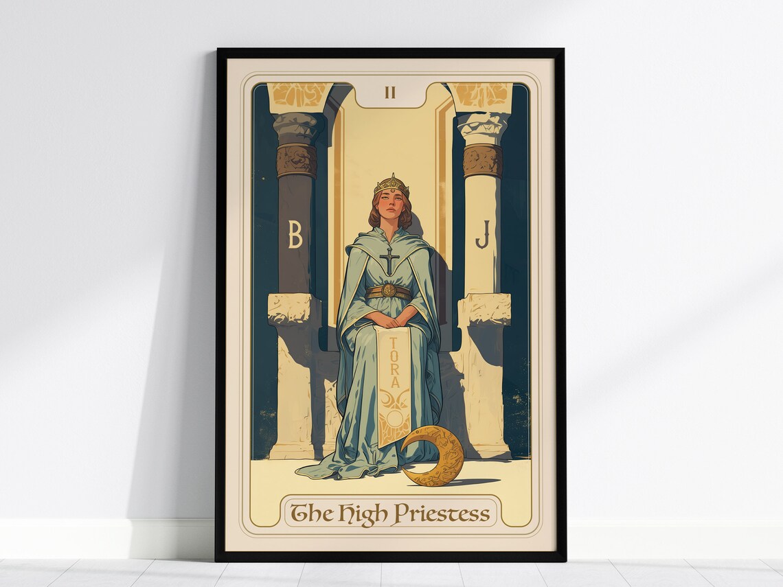 High Priestess Tarot Card, Art Nouveau Art Print