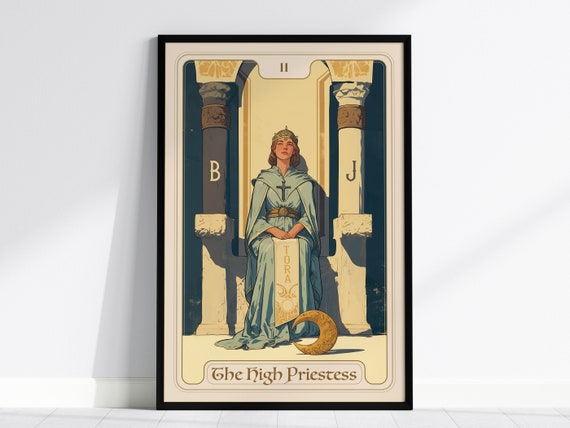 High Priestess Tarot Card, Art Nouveau Art Print