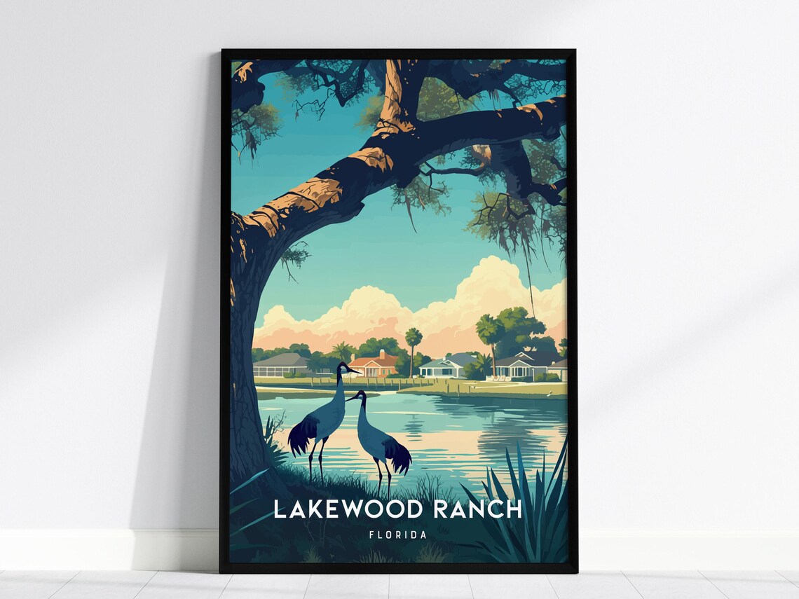 Lakewood Ranch Florida Vintage Travel Poster