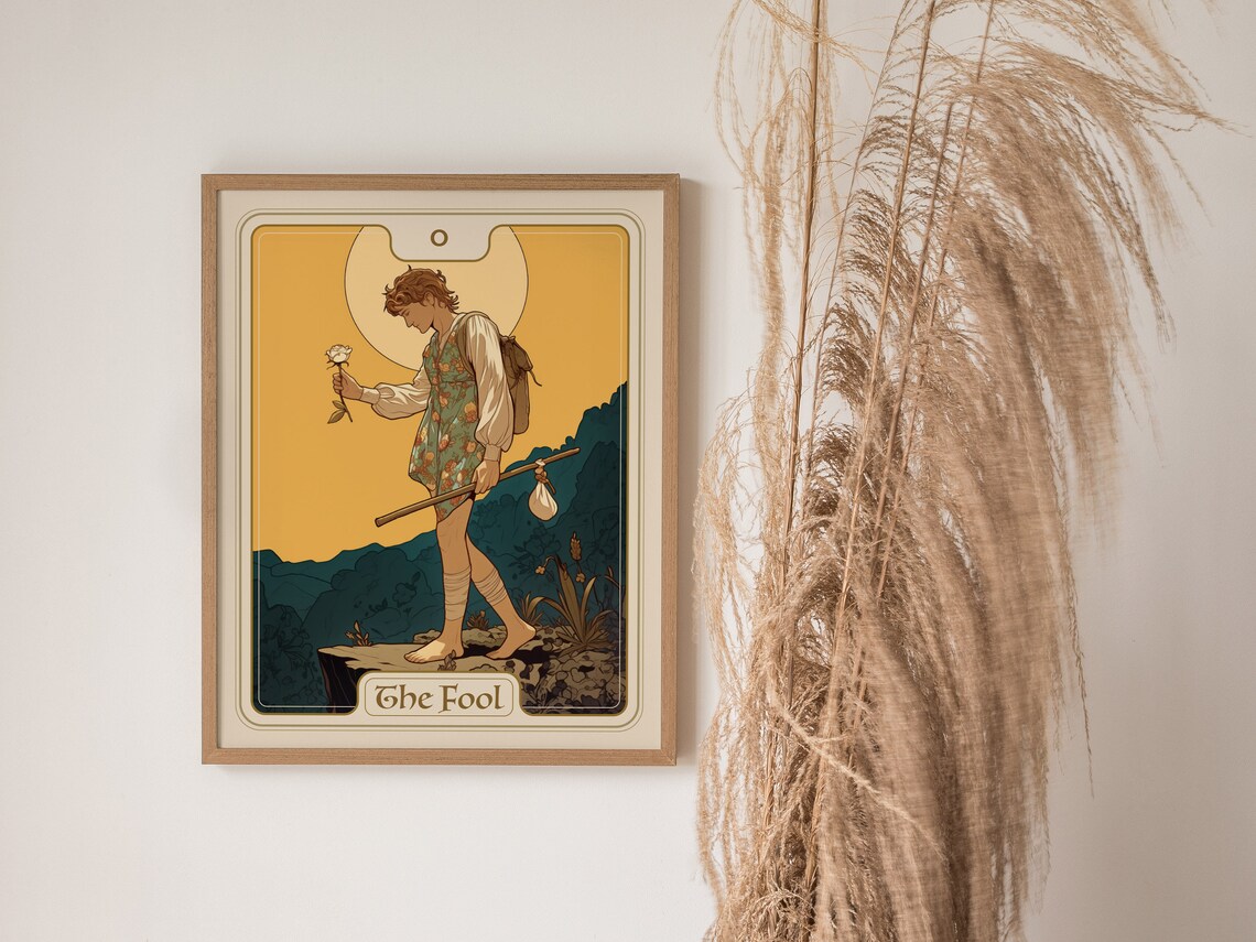 The Fool Major Arcana Tarot Card Vintage Divination Art Poster - Image 2