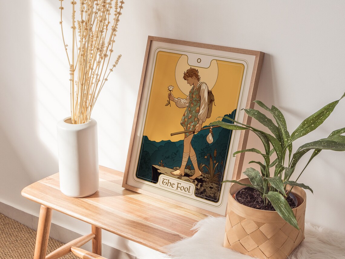 The Fool Major Arcana Tarot Card Vintage Divination Art Poster - Image 3