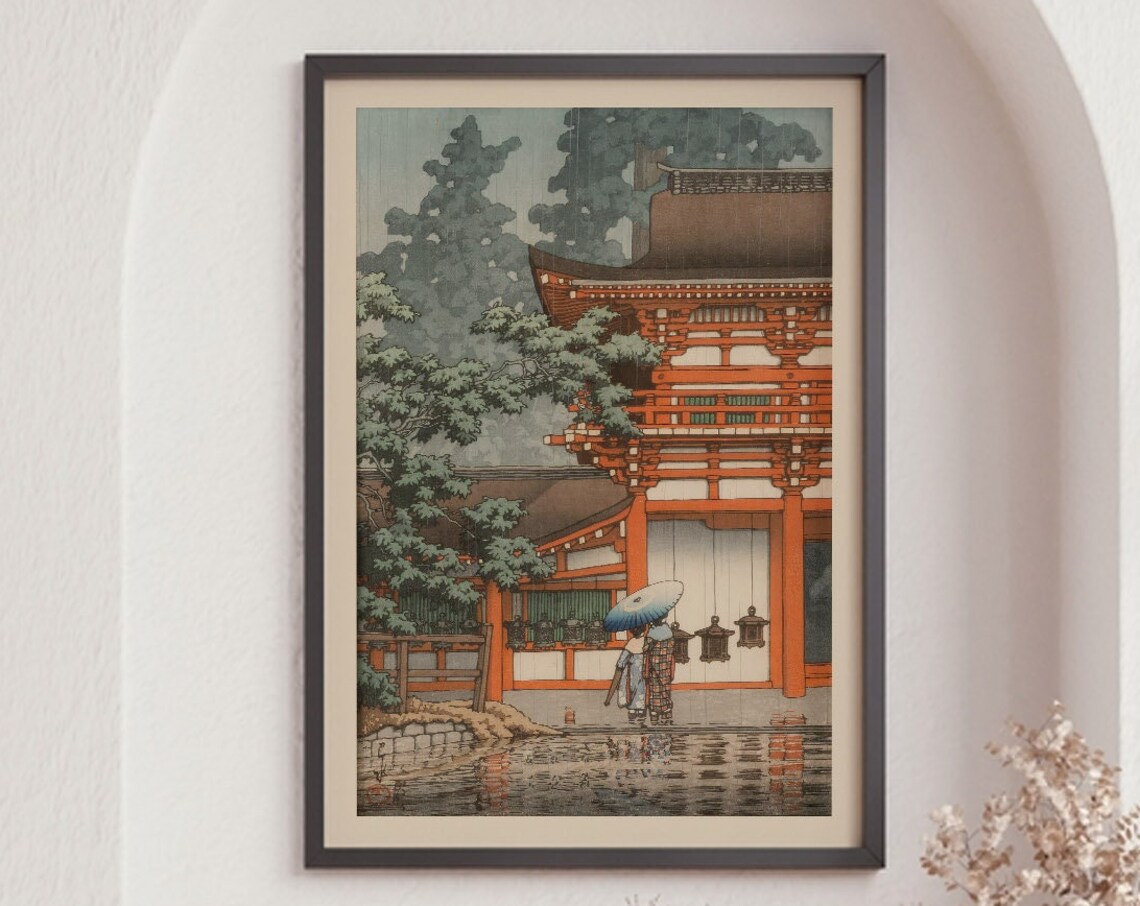 Kasuga Shrine in Nara, Vintage Travel Poster