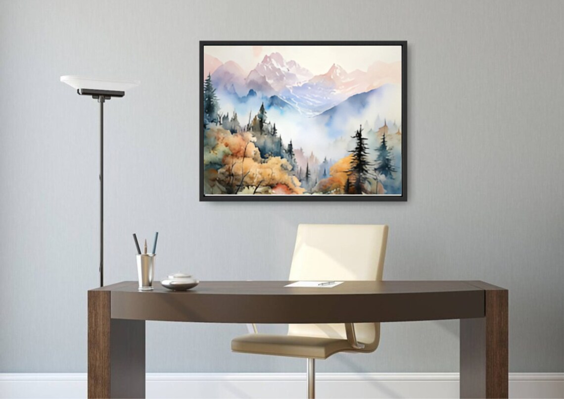 Rocky Mountains Colorado Watercolor Art Print, Autumn - Image 5