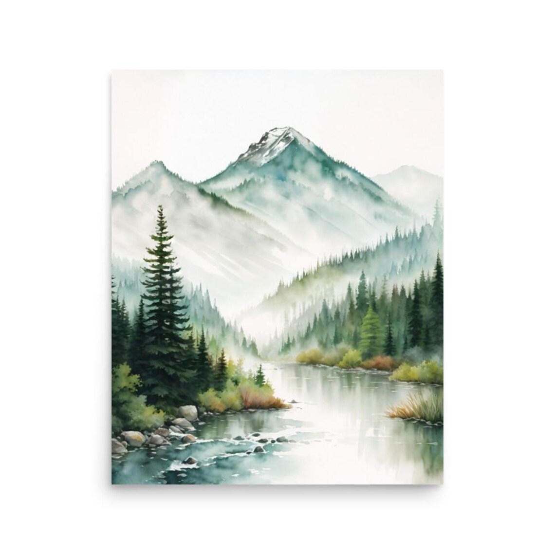 Adirondack Mountains Watercolor Art Print, New York - Image 3